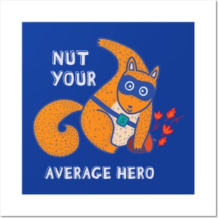 Squirrel superhero landing Posters and Art